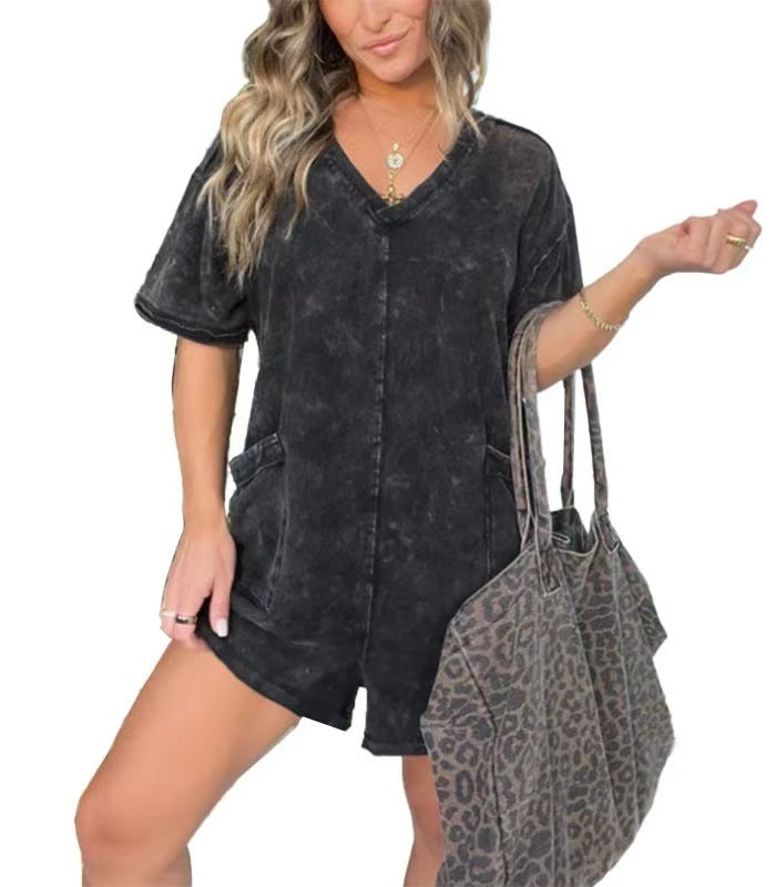 Mineral Wash Pocket Romper