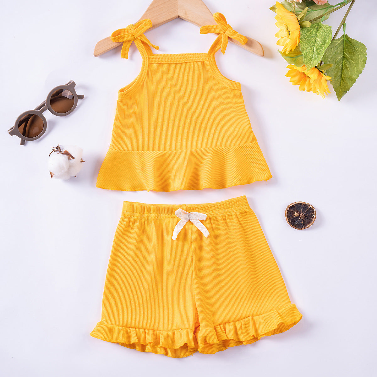 Newborn Sleeveless Lace-Edged Set