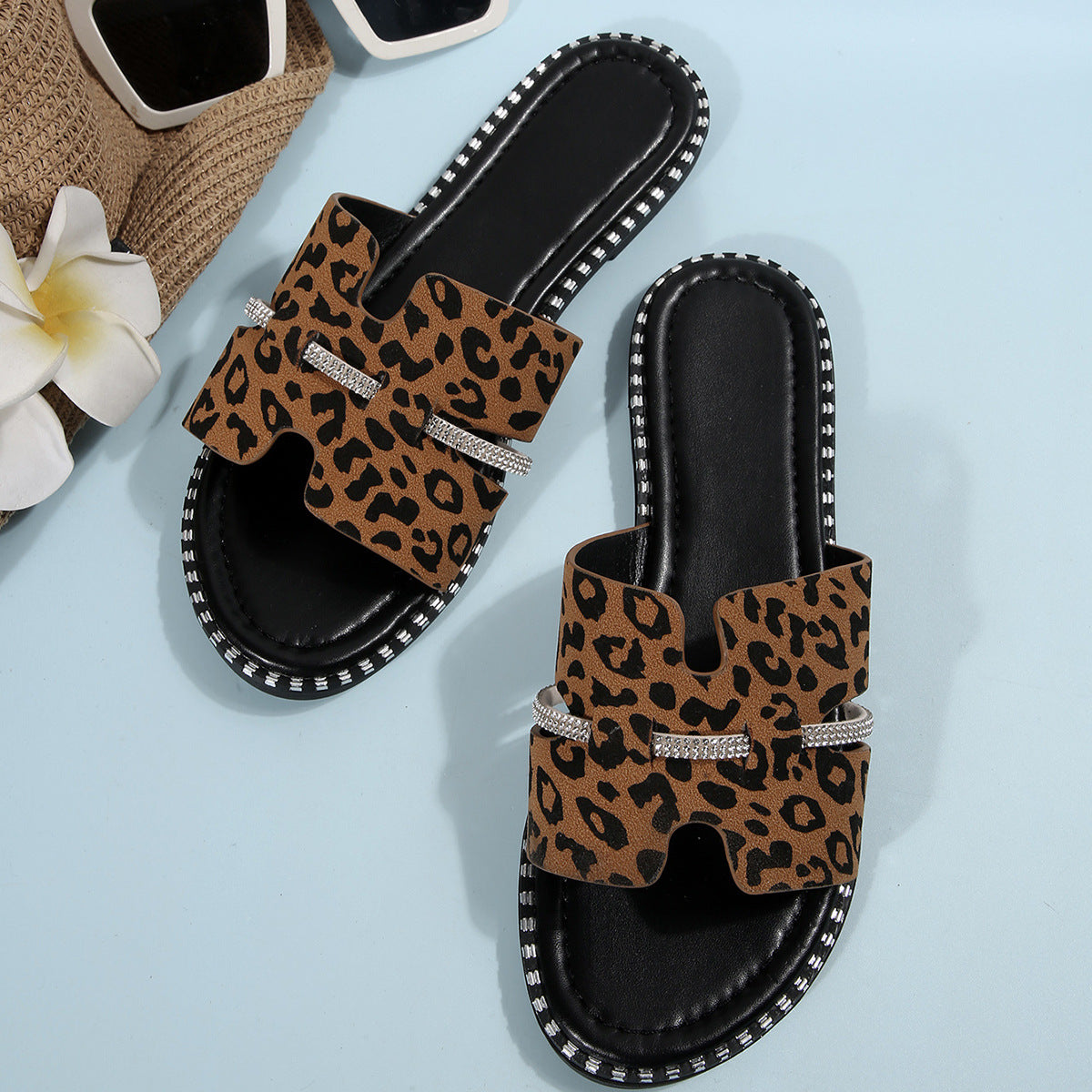 Leopard H Upper Flat Fashion Slippers