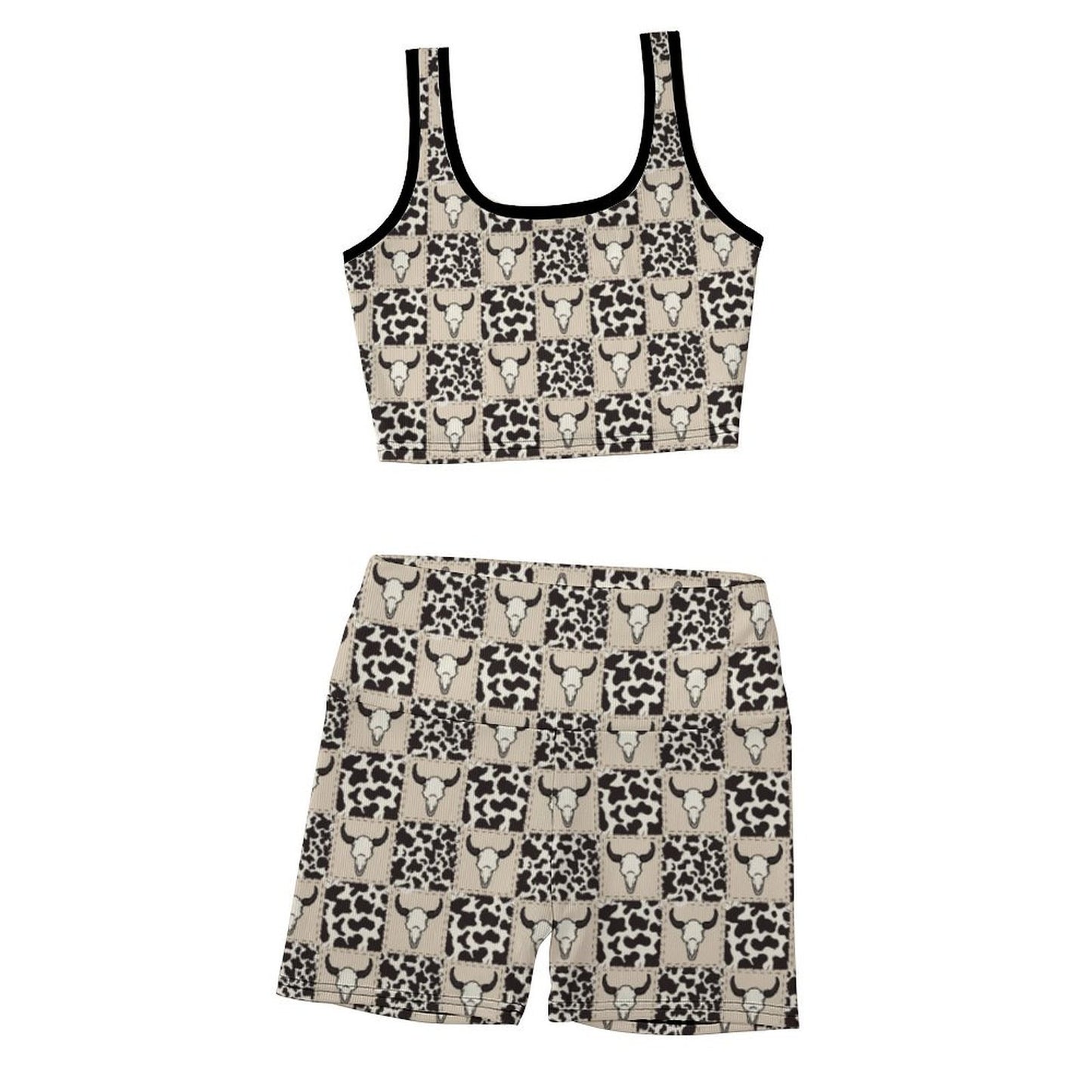 Custom Printed Yoga Vest Set(20-37)