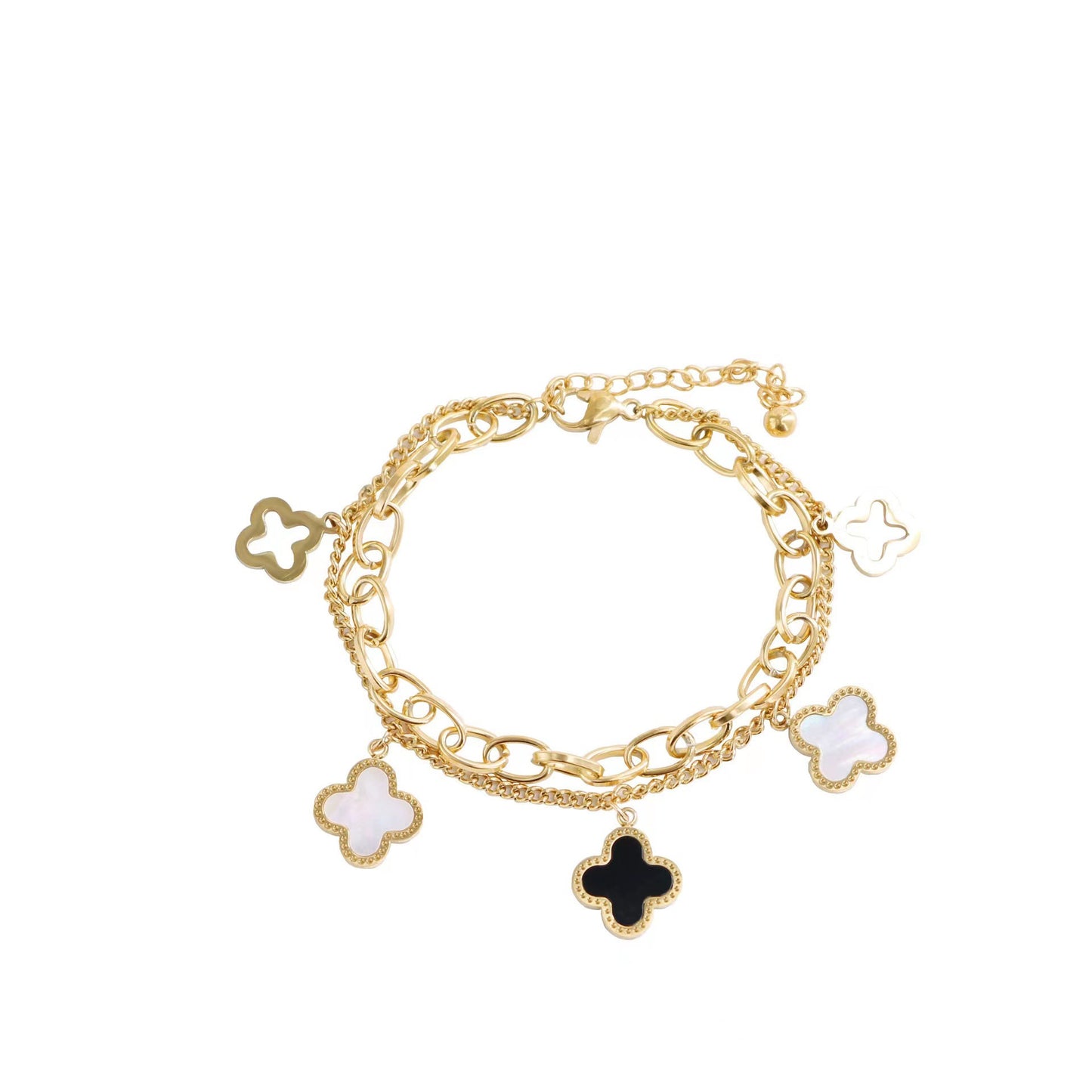 Clover Double Chain Bracelet