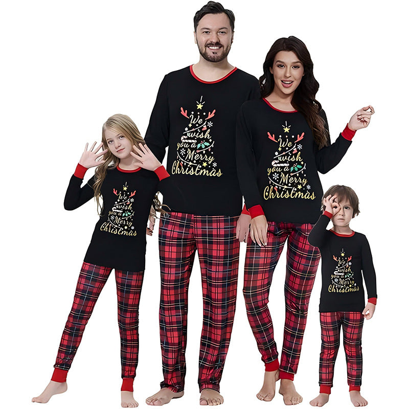 Christmas parent-child home wear autumn and winter pajamas