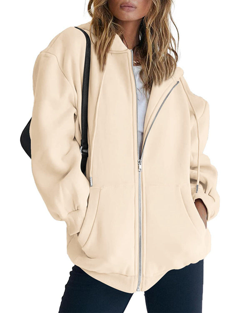 Women's Girls Jacket Sweatshirt Casual Drawstring Clothes