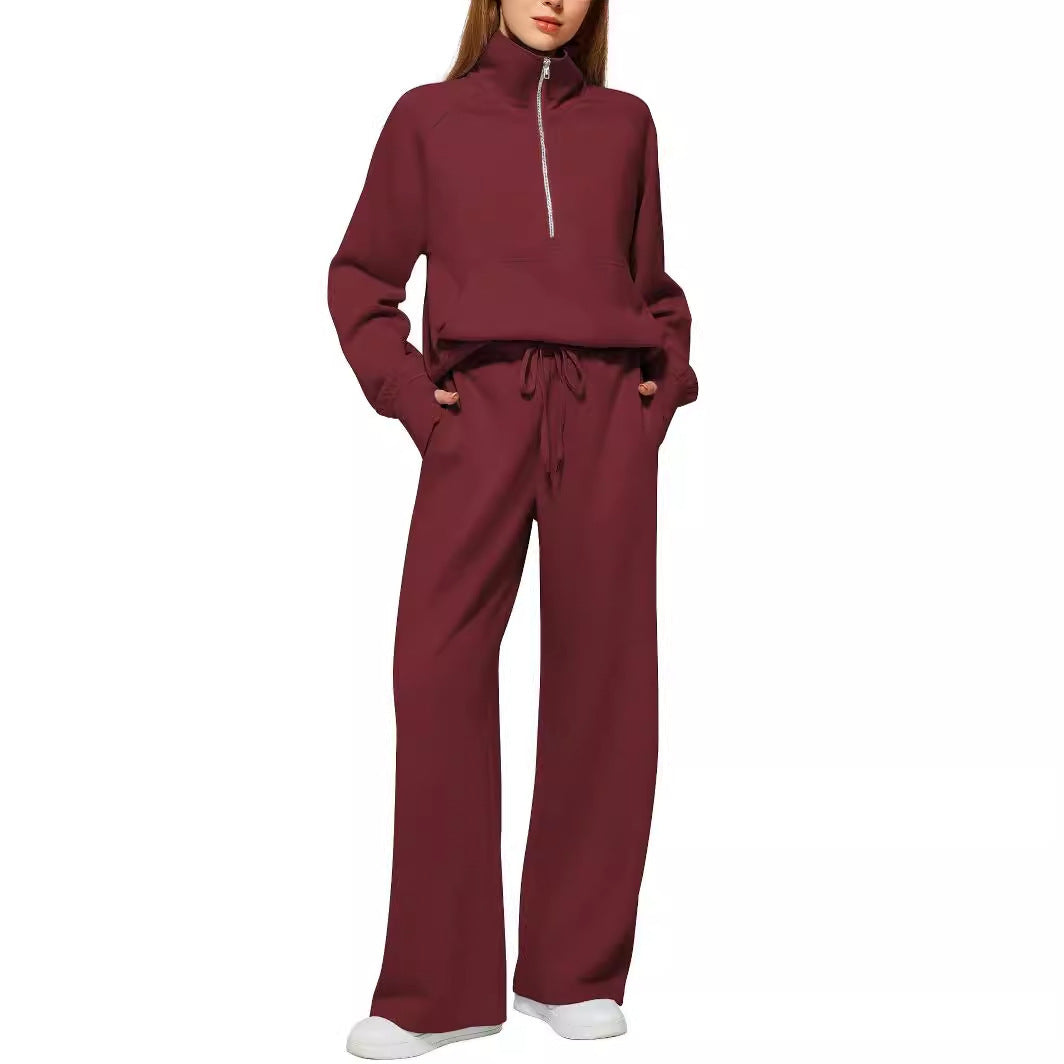 Sweatshirt Wide-leg Sweatpants Casual Set