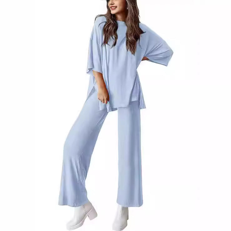 Loose T Side Pocket Sleepwear Set
