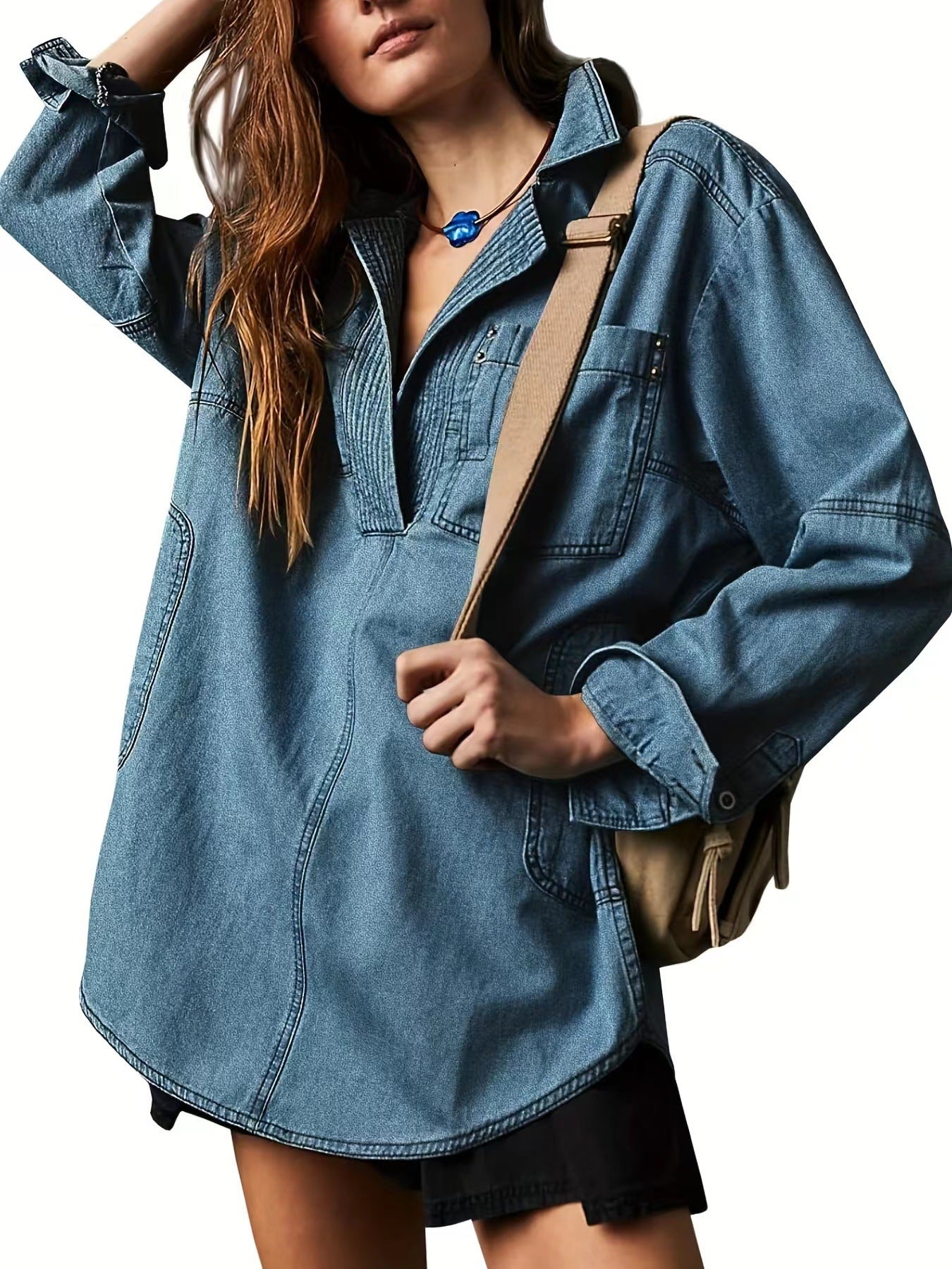 Long-sleeved Coat V-neck