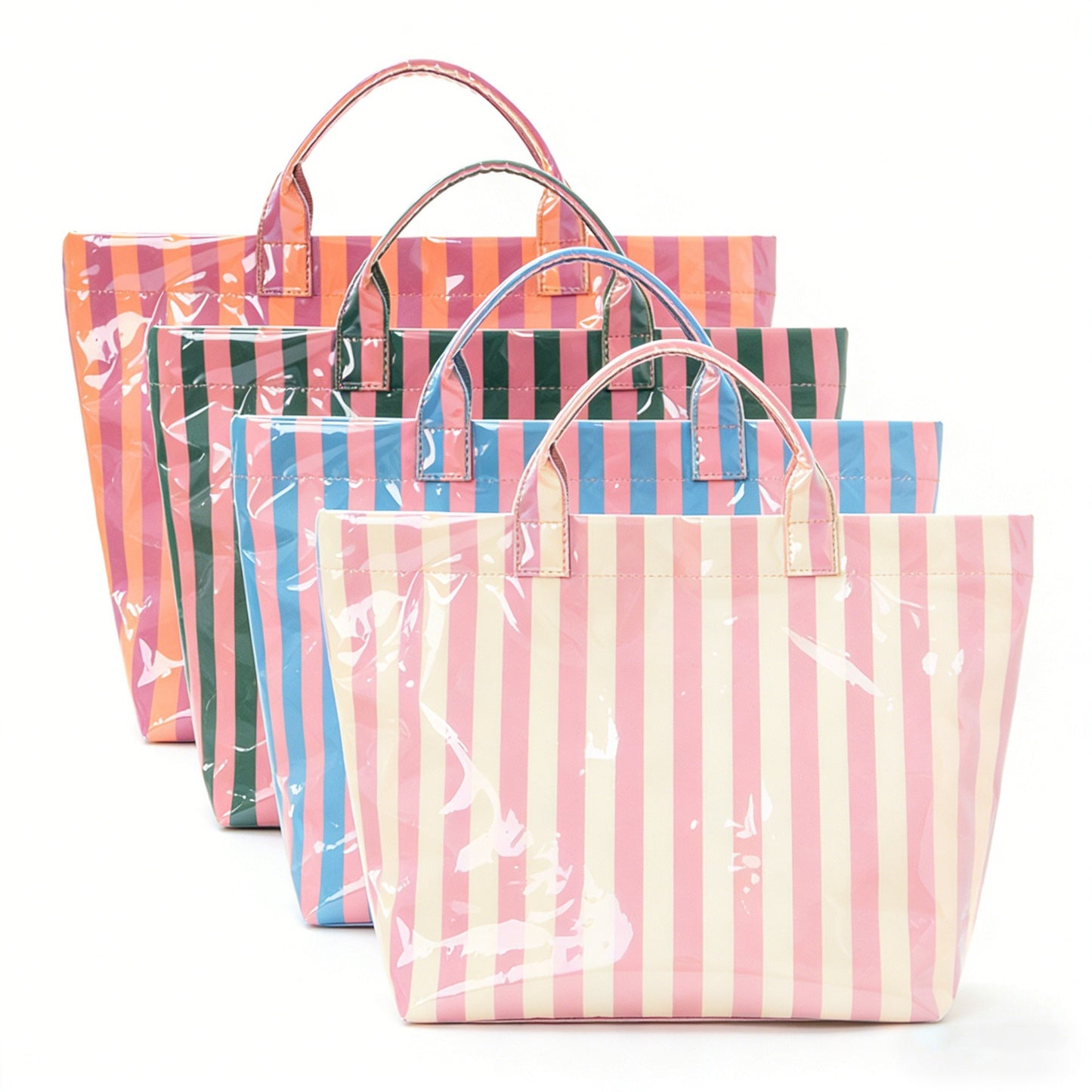 PVC Striped Tote Bag