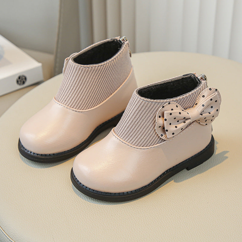Children's Leather Boots with Soft Cotton Soles