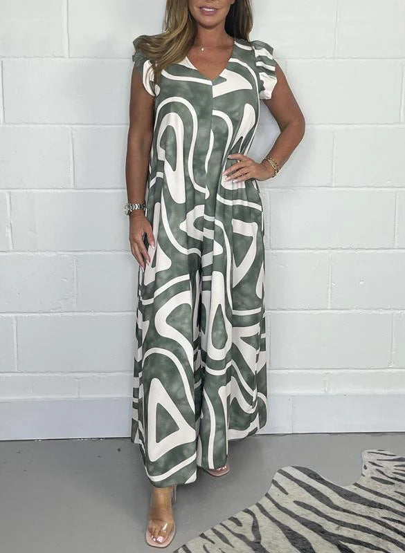 Geometric Print Jumpsuit