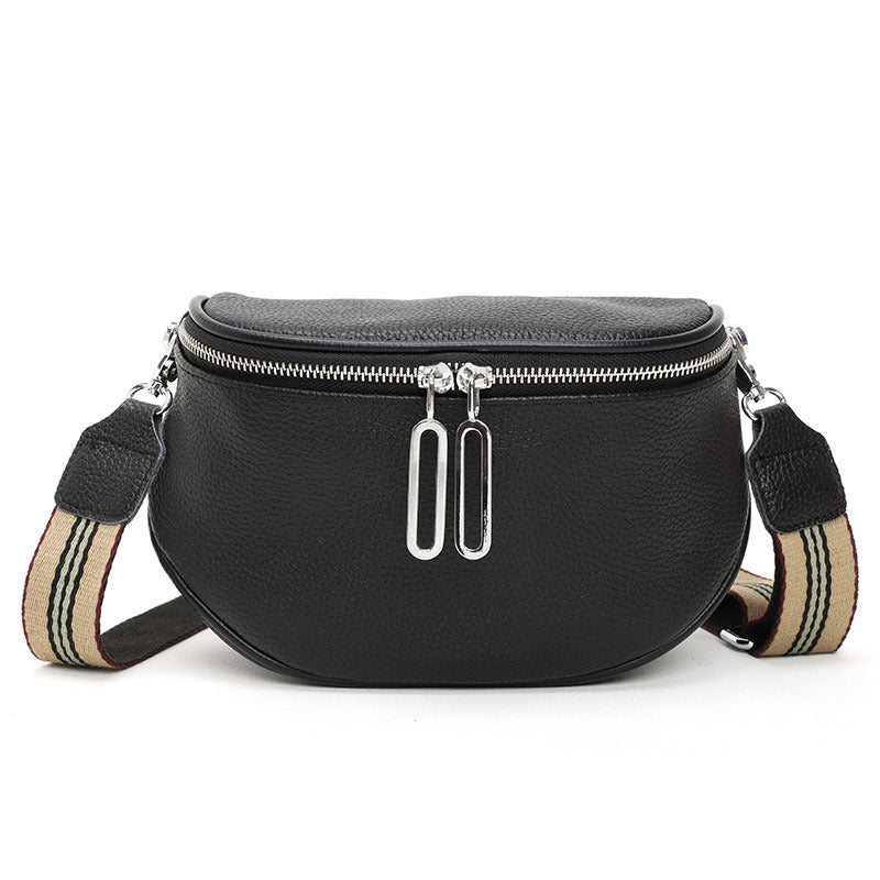 Zipper PU Leather Crossbody Bag