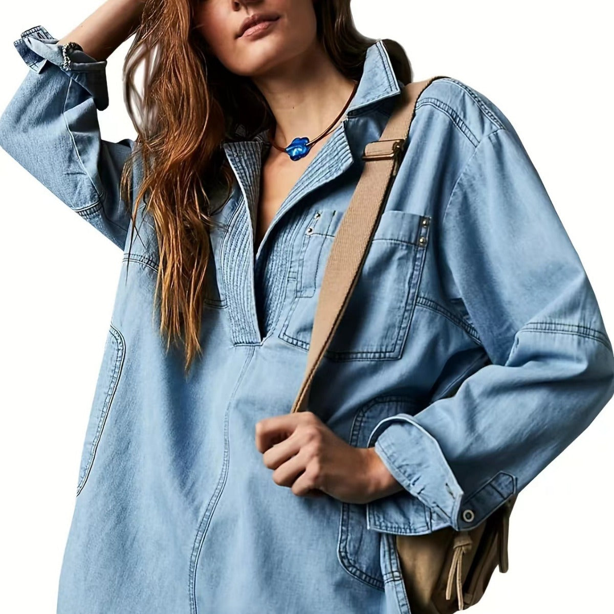 Long-sleeved Coat V-neck