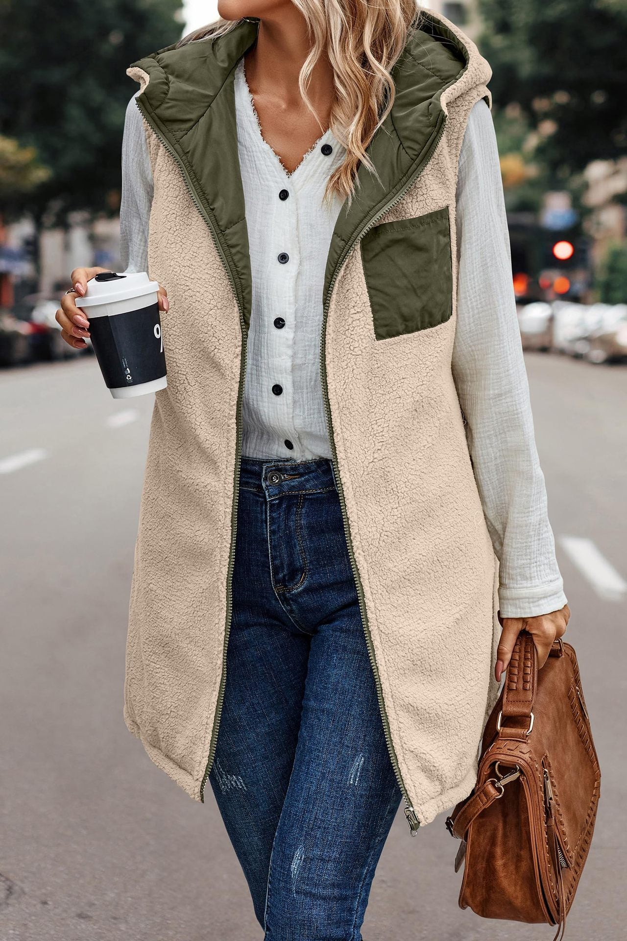 Hooded Reversible Vest Jacket