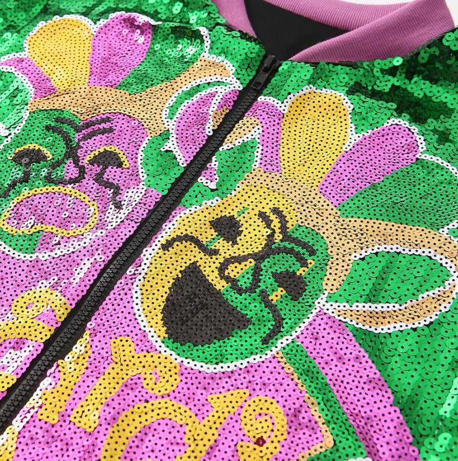 Mardi Gras Sequins Comedy/Tragedy Jacket