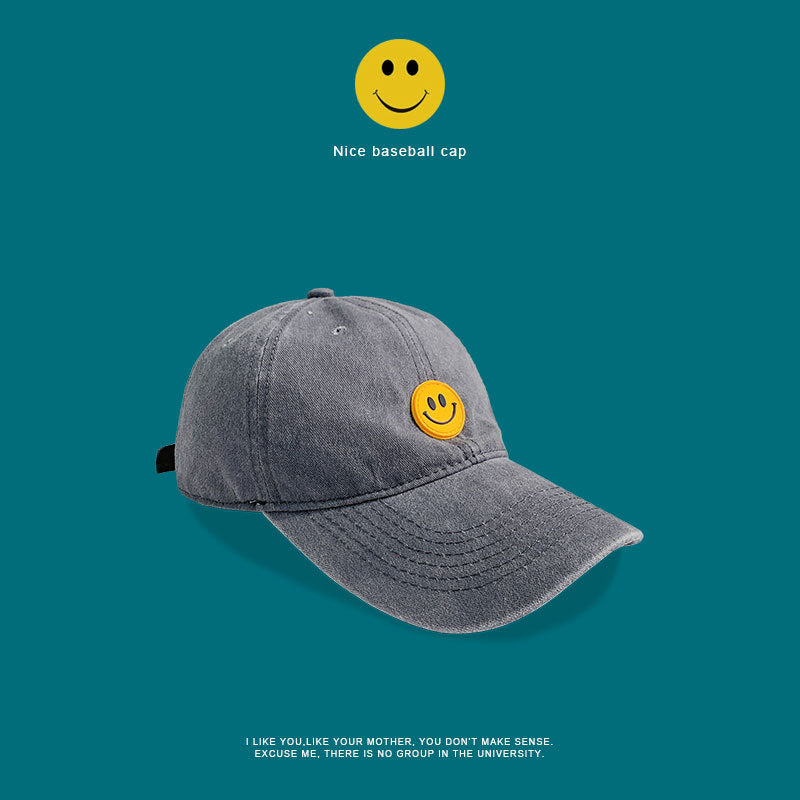 Retro Washed Smiley Baseball Cap