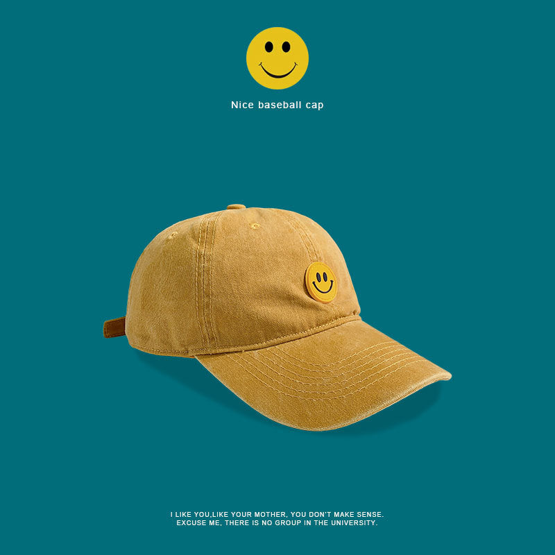 Retro Washed Smiley Baseball Cap