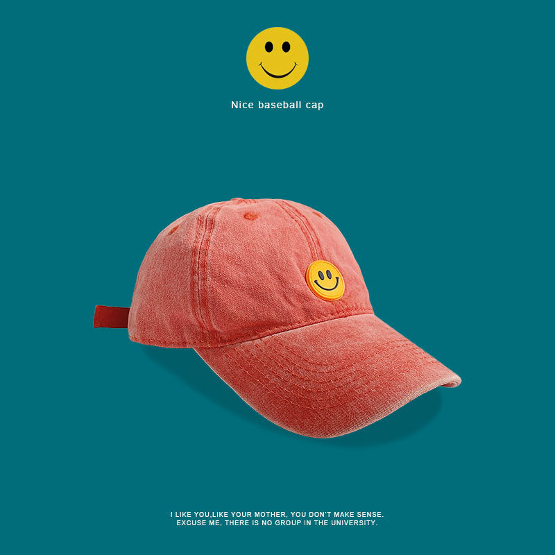 Retro Washed Smiley Baseball Cap