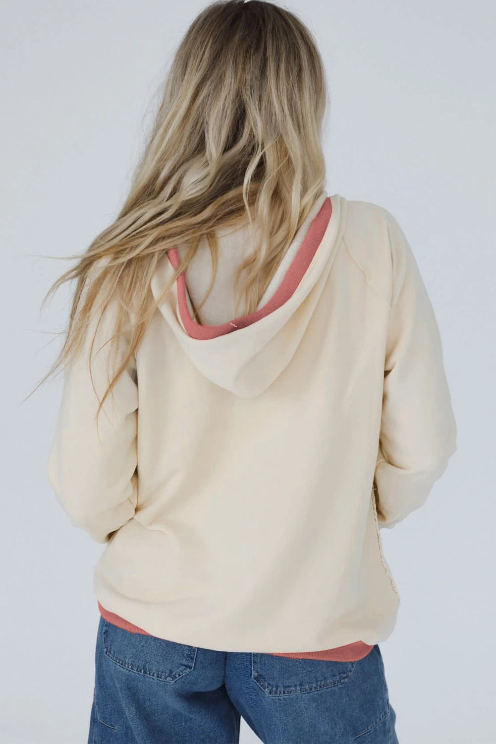Patchwork Exposed Seam Hoodie