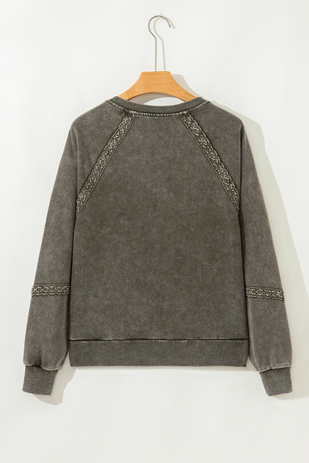 Notched Neck Mineral Wash Baggy Sweatshirt