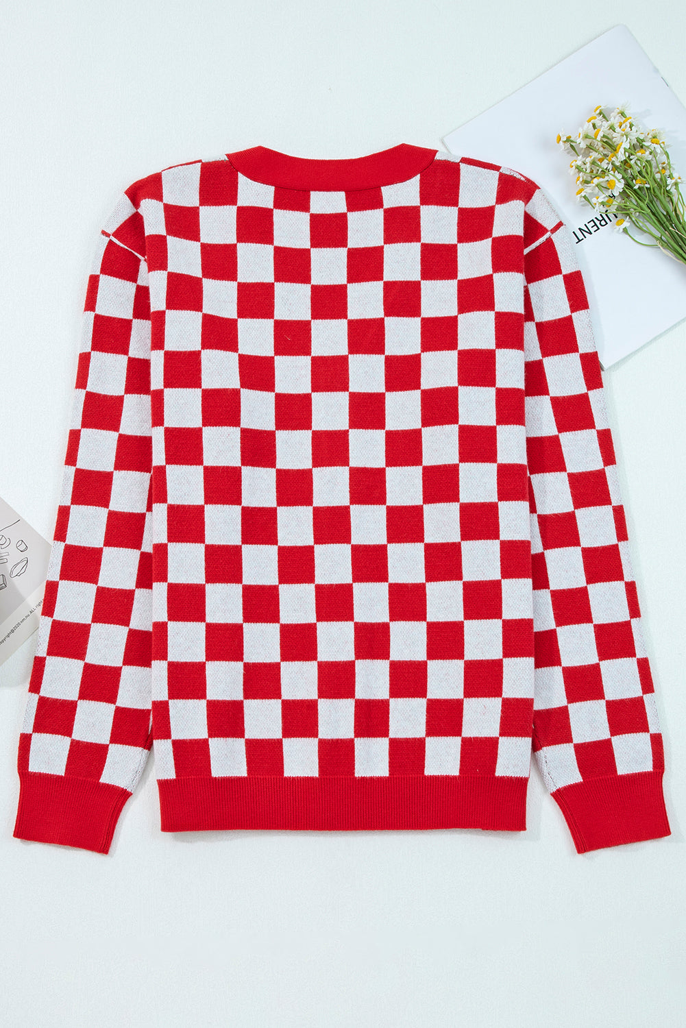 Christmas Tree Pattern Button V Neck Cardigan Sweater