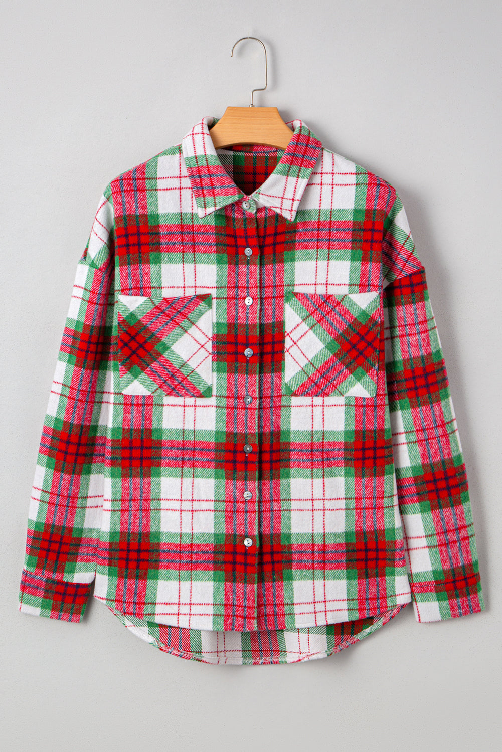 Christmas Plaid Casual Flannel Shacket