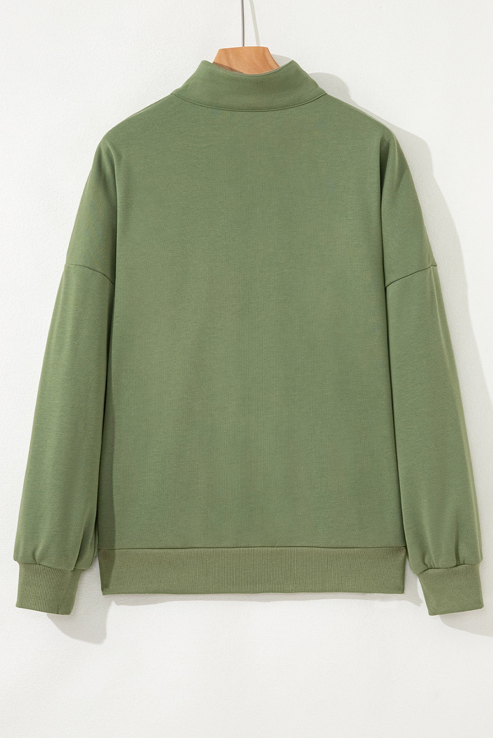 Striped Patchwork Zip Collar Pullover Sweatshirt