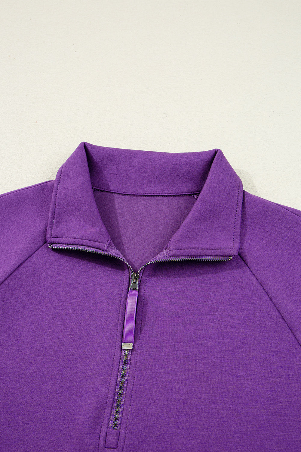 Half Zip Sporty Pullover Mini Skirt 2pcs Outfit