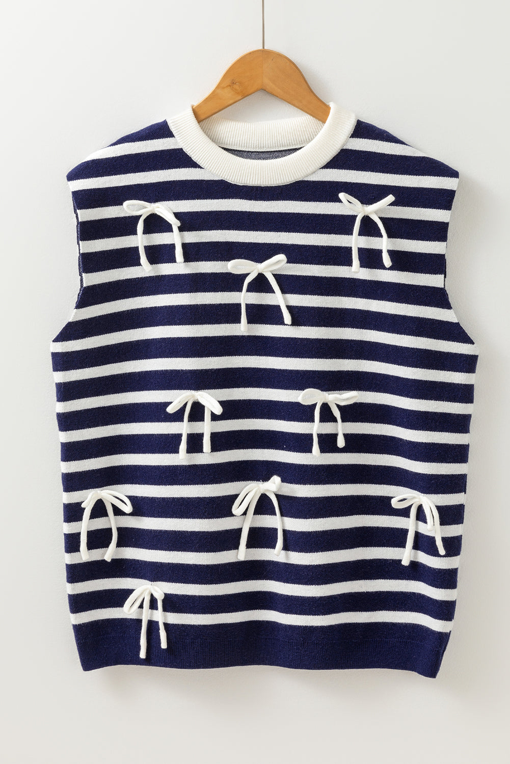 Knitted Bow Decor Sweater Vest