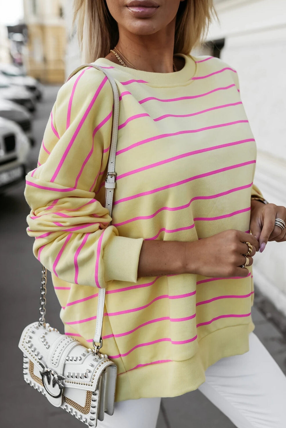 Stylish Overlap Detail Drop Shoulder Pullover Sweatshirt