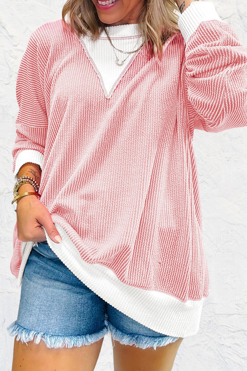 Corded Colorblock Top