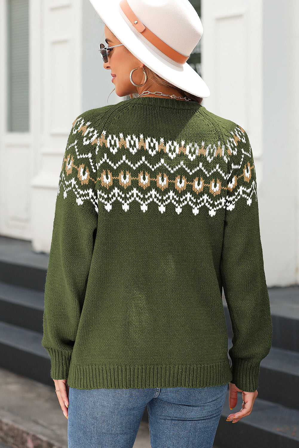 Western Fashion Abstract Printed Cardigan Sweater