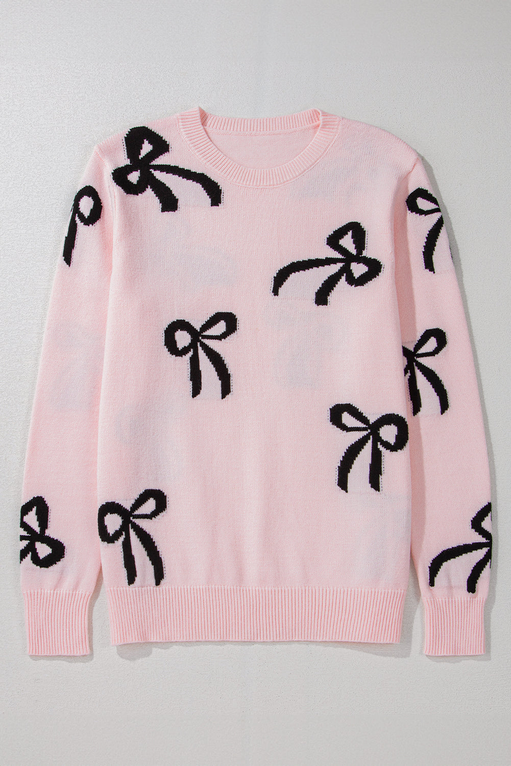 Bow Pattern Knitted Loose Fit Sweater