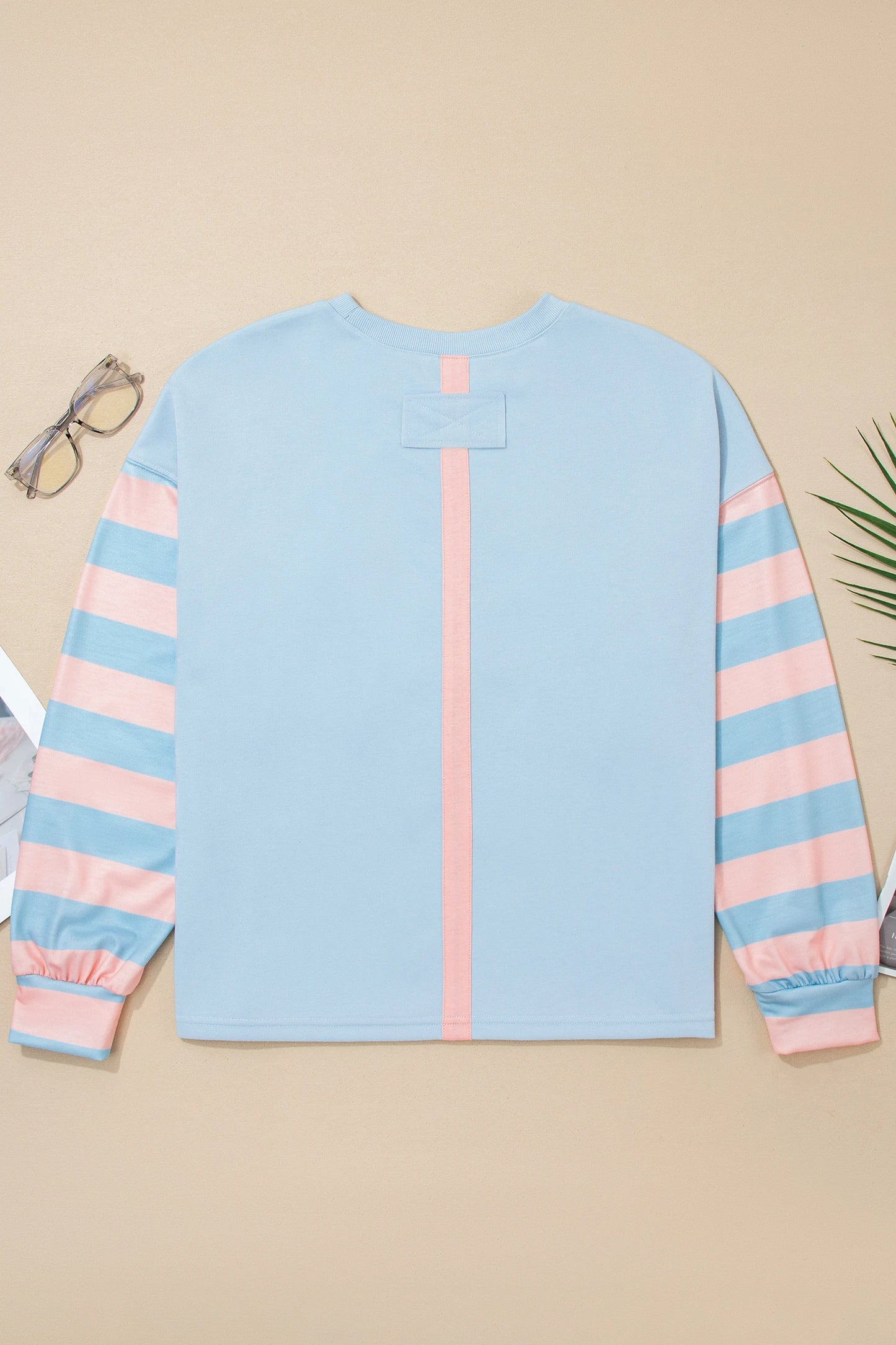 Drop Shoulder Striped Long Sleeve Top