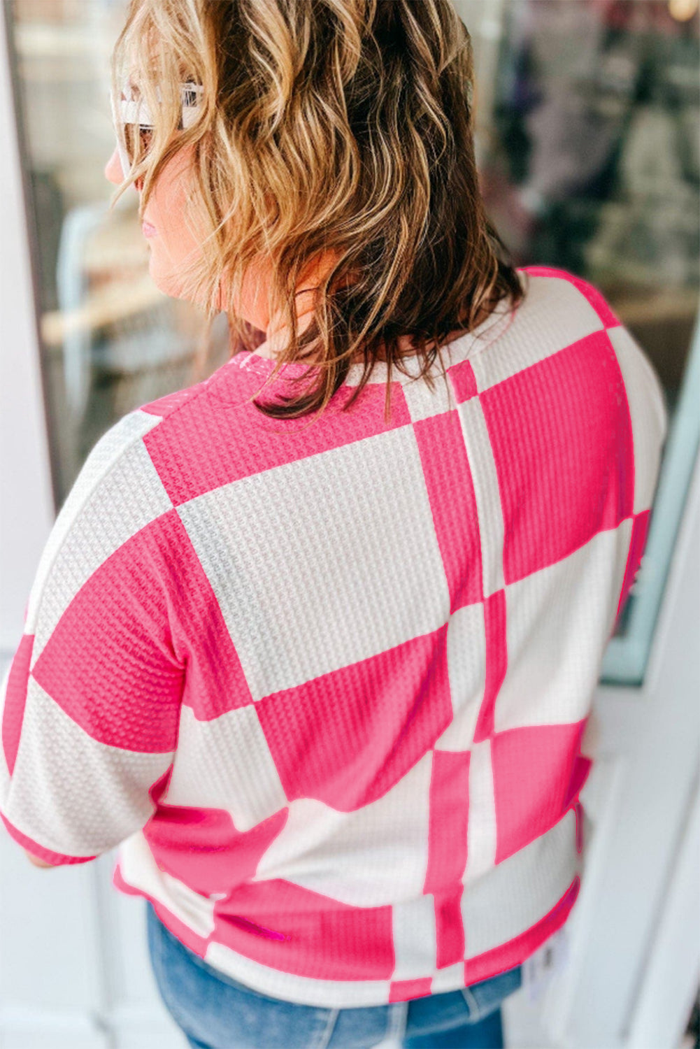 Plus Size Checkerboard T Shirt