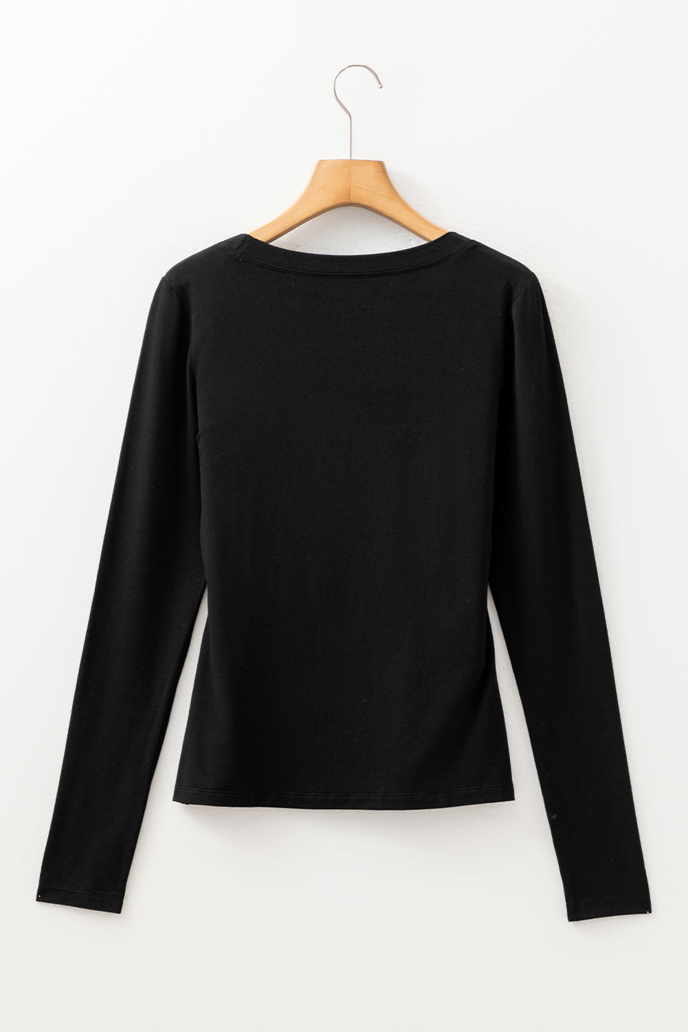 Solid Color Long Sleeve Fitted Top