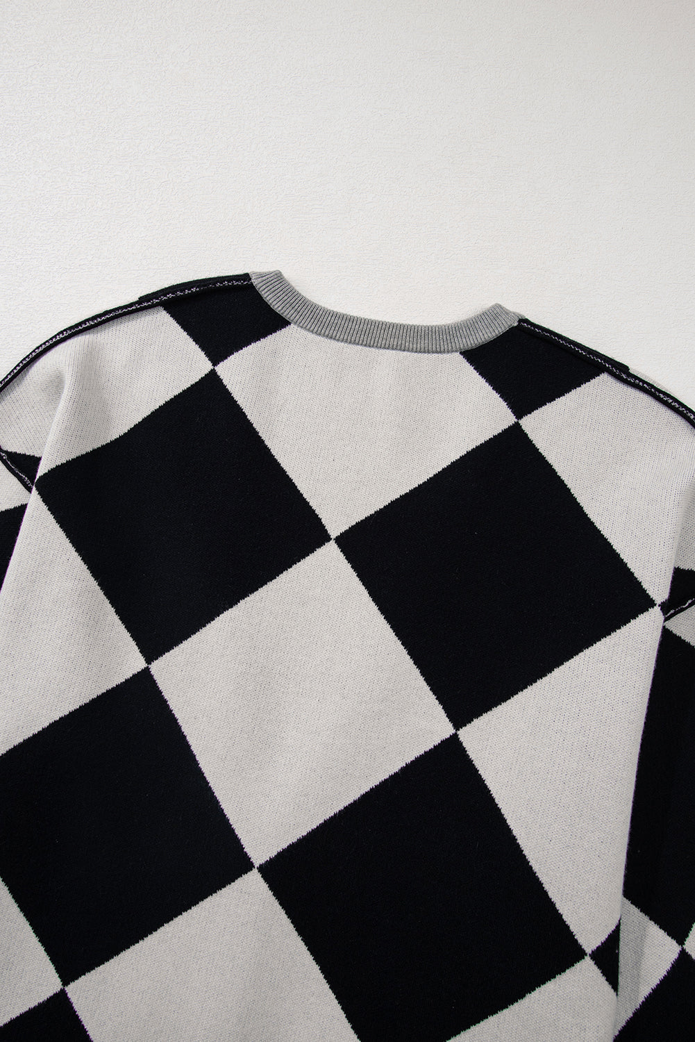 Colorblock Drop Shoulder Buttoned Loose Cardigan