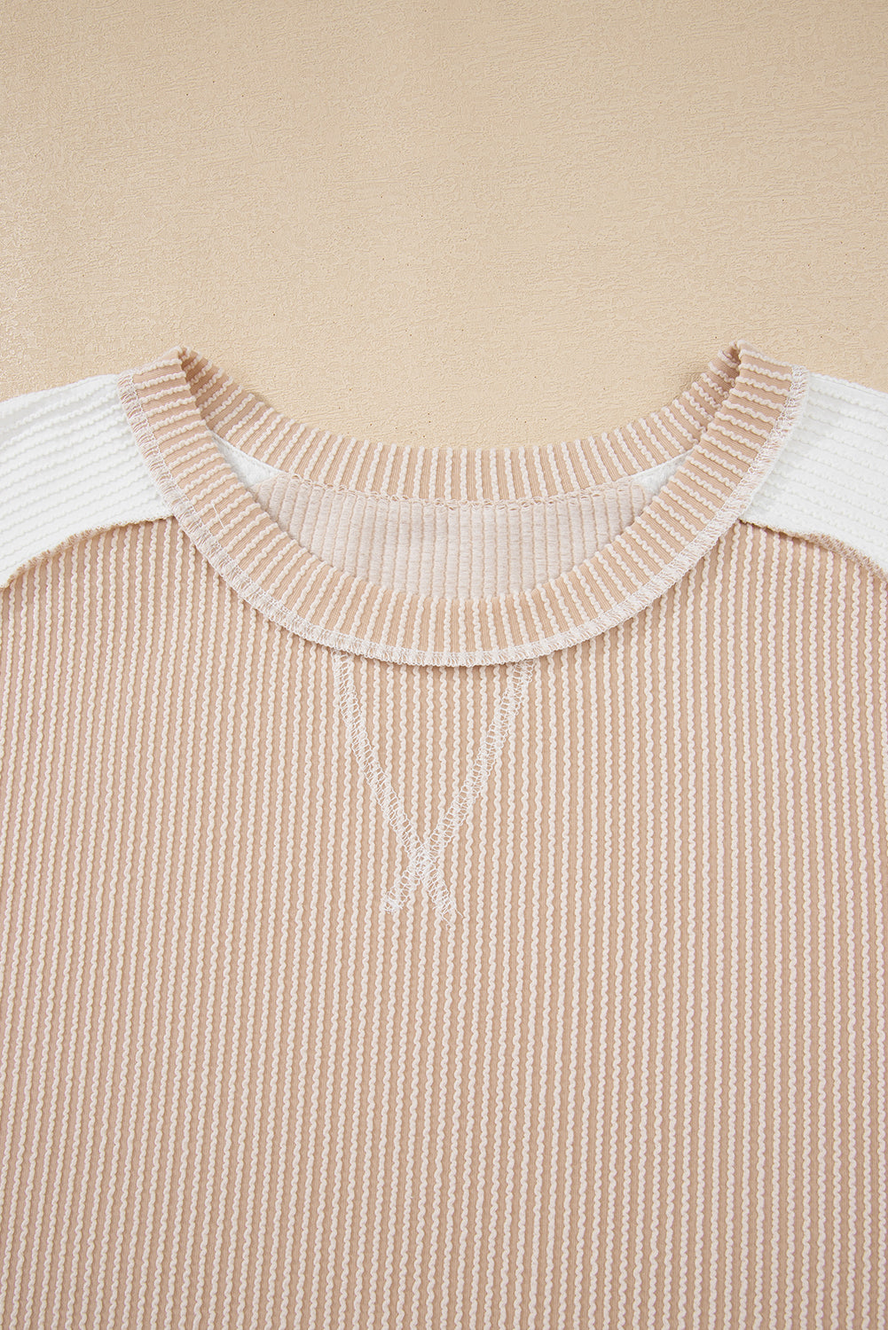 Carrot Twist Rib Colorblock Hi Low Plus Size Short Sleeve Top
