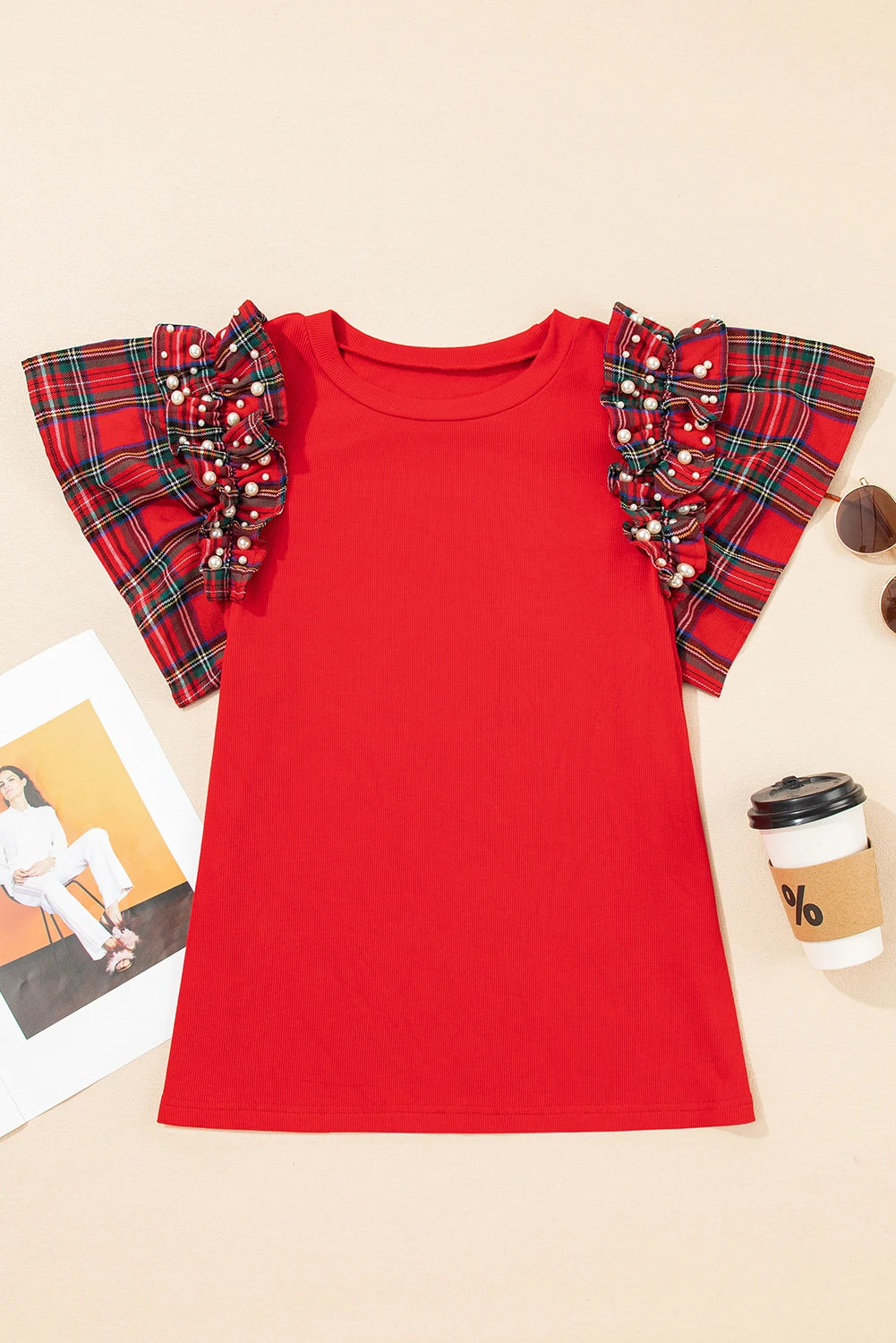 Ruffle Short Sleeve Loose T Shirt