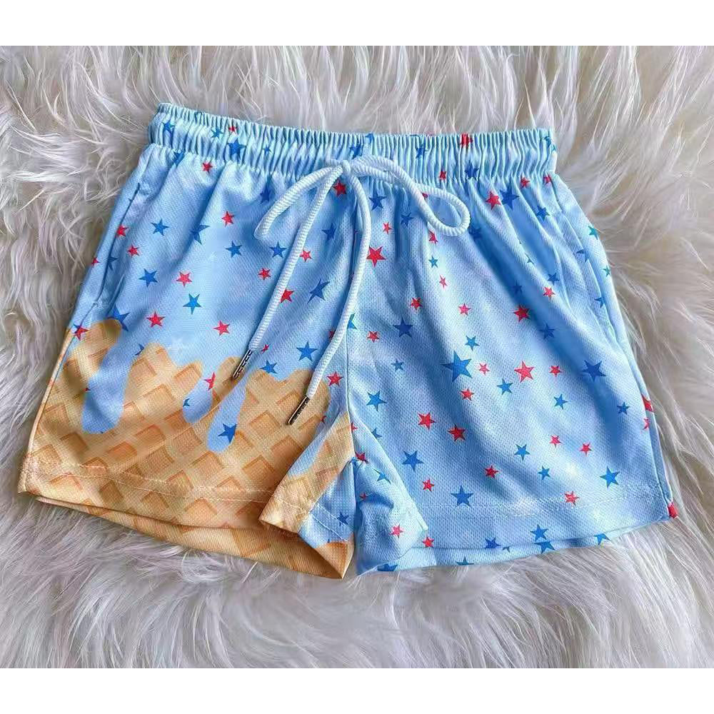Adult-Kid-Multicolor Waffle Ice Cream Shorts