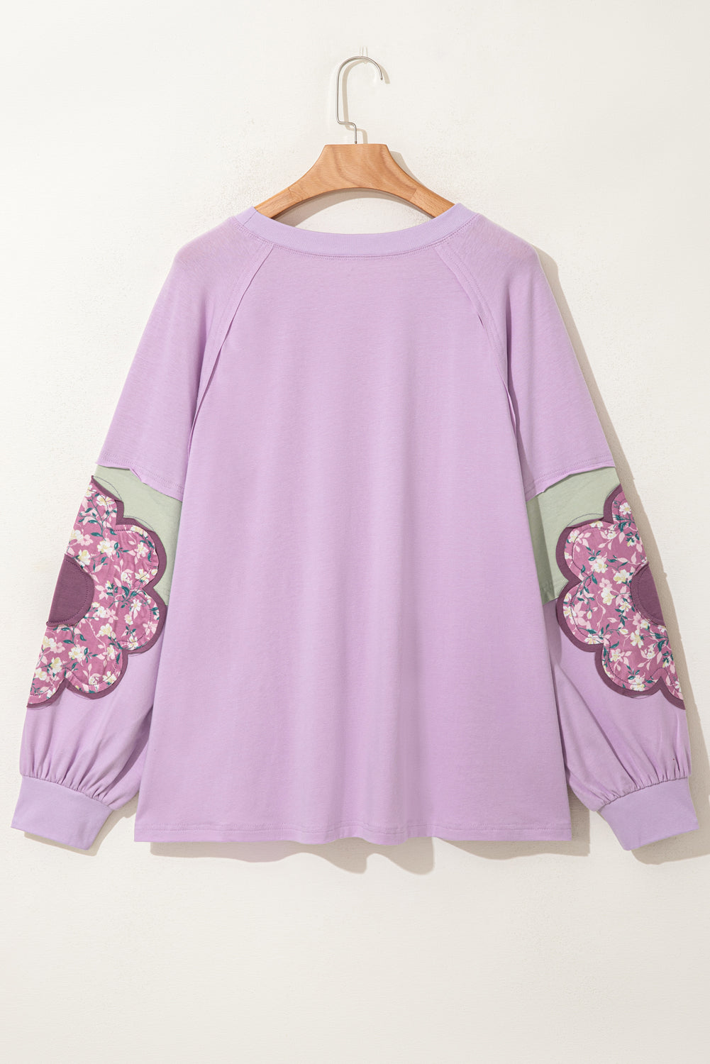 Flower Patch Colorblock Plus Size Pullover Top