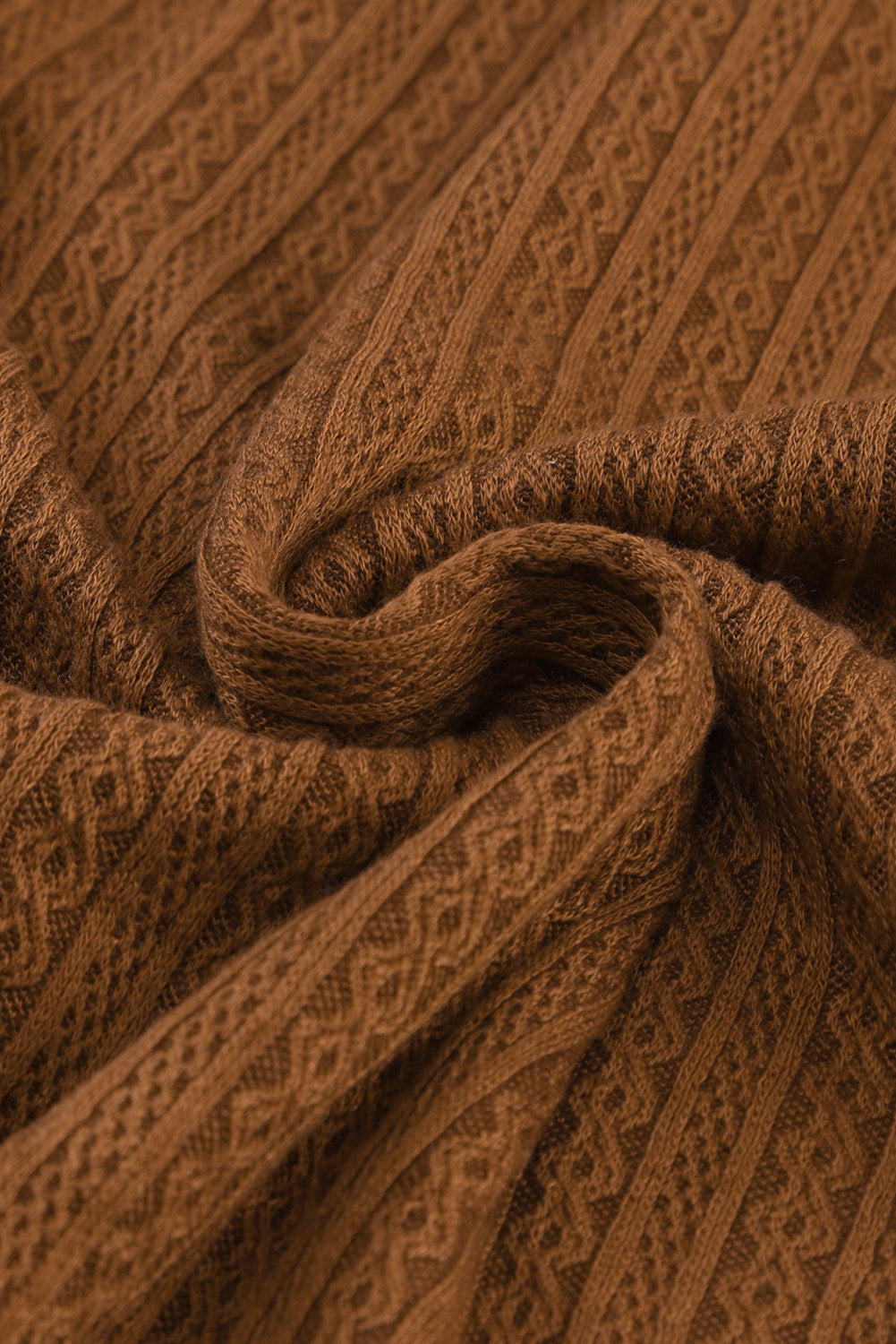 Knit Jacquard Puffy Long Sleeve Sweater