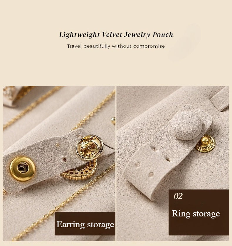 Slim Suede Travel Jewelry Envelope Pouch