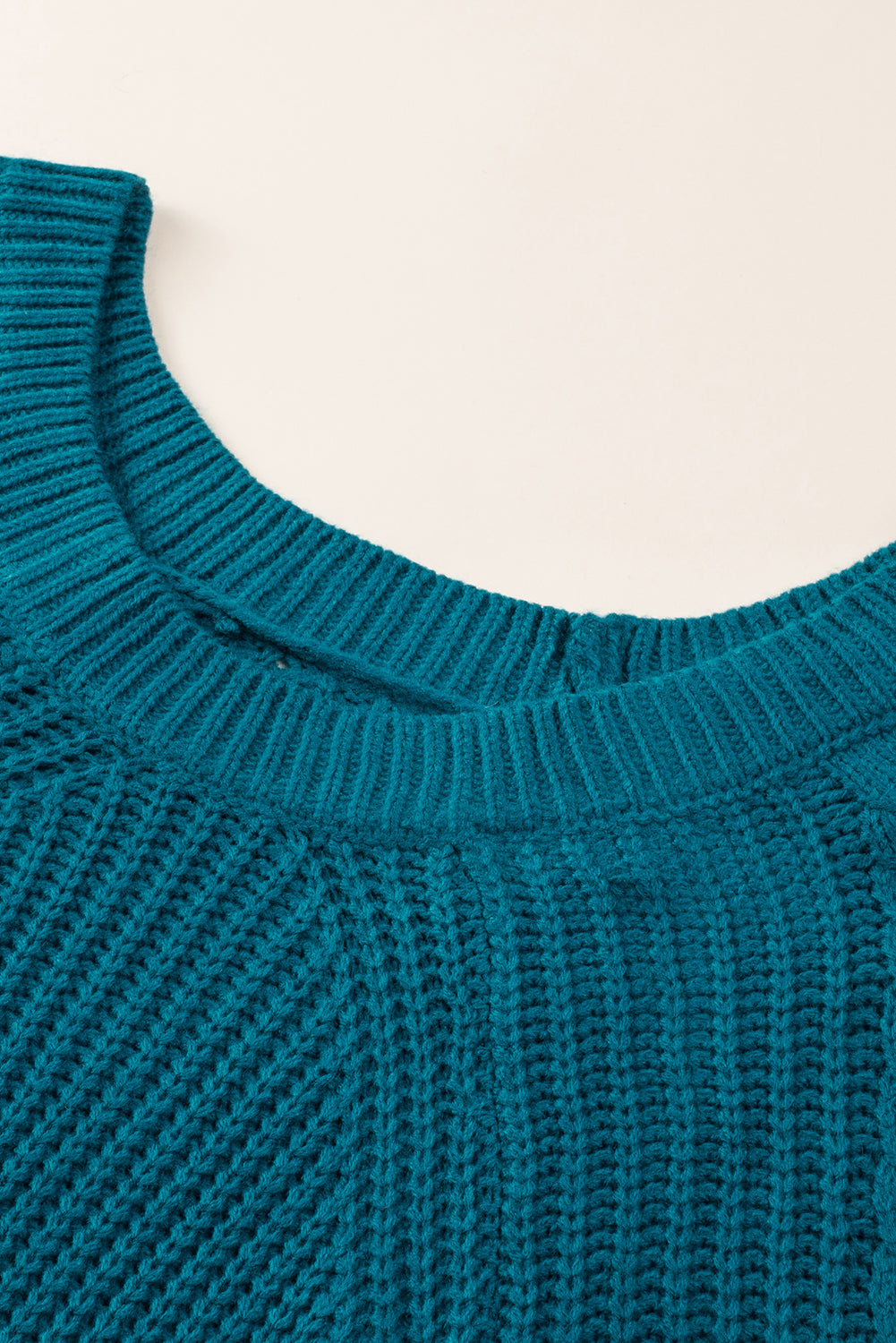 Hollow-out Puffy Sleeve Knit Sweater
