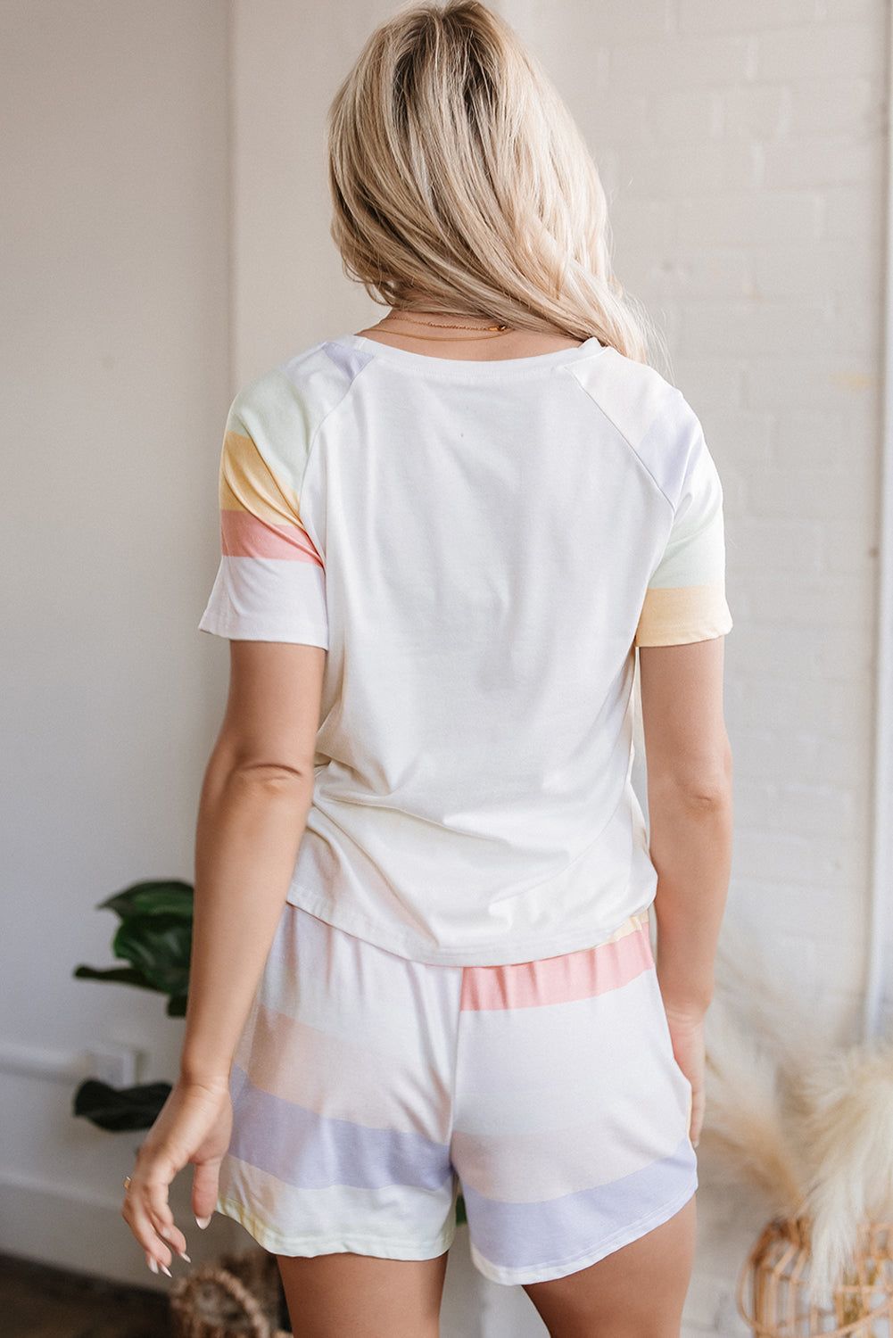 Pumpkin Graphic Rainbow Rush Shift Tee and Short Loungewear