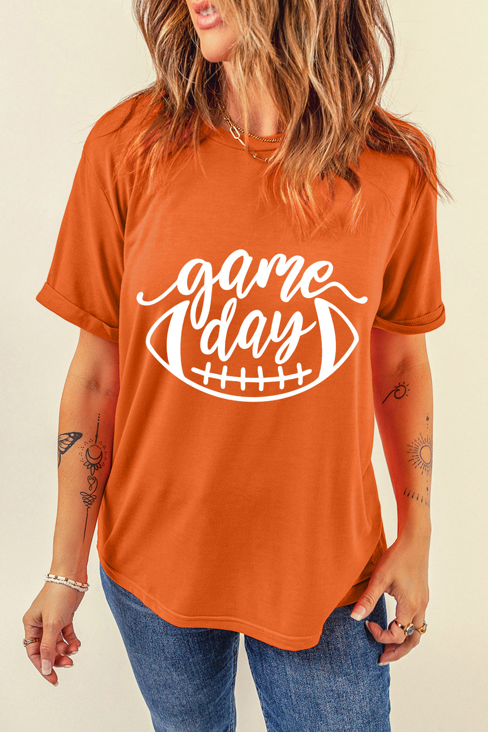 game day Football Print Womens T Shirt