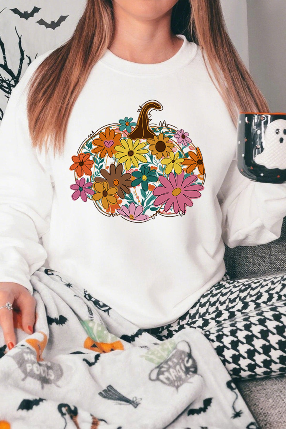 Floral Pumpkin Custom Graphic Sweatshirt