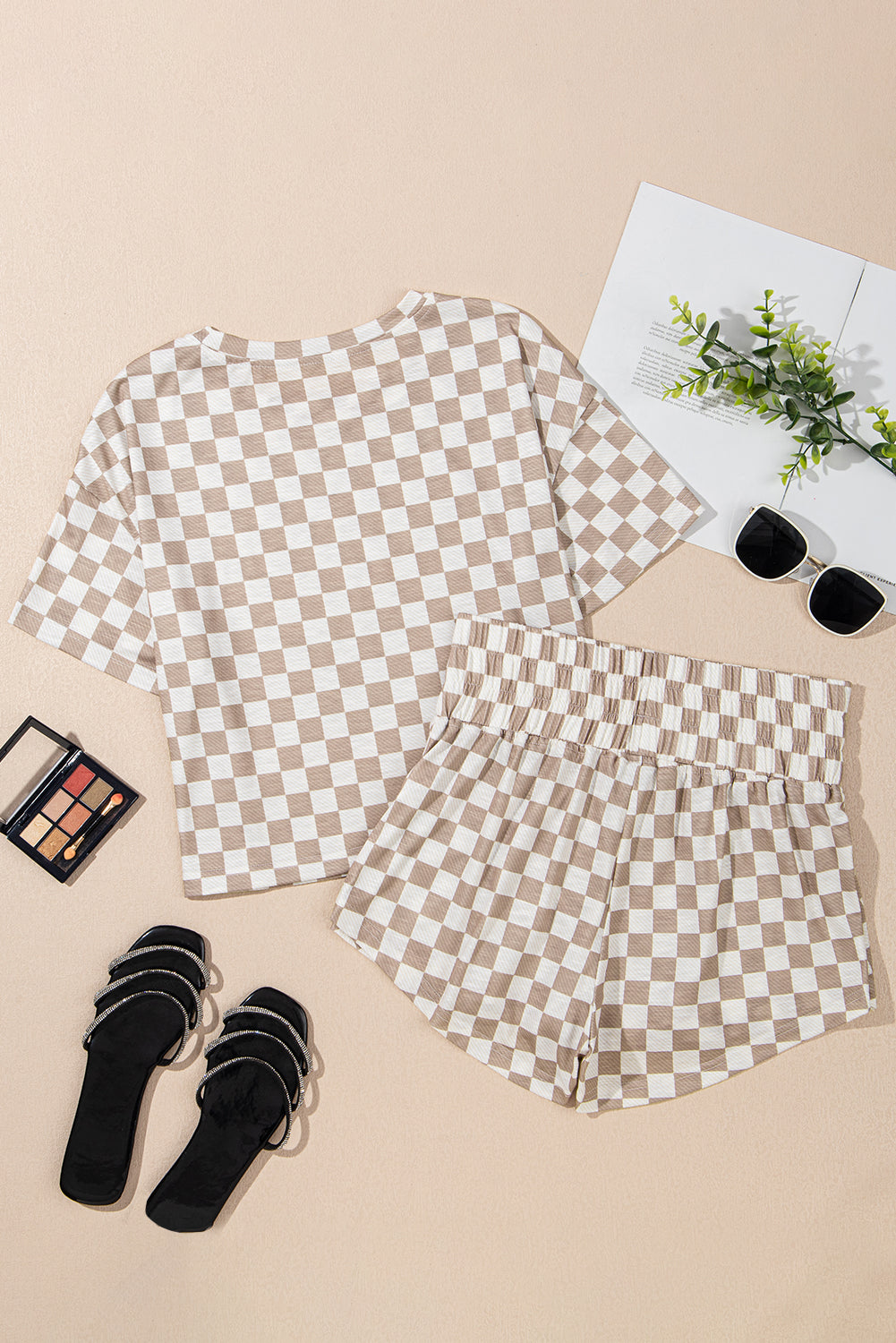 (Preorder 5.1)Checkerboard Tee and Skorts 2 Piece Outfit