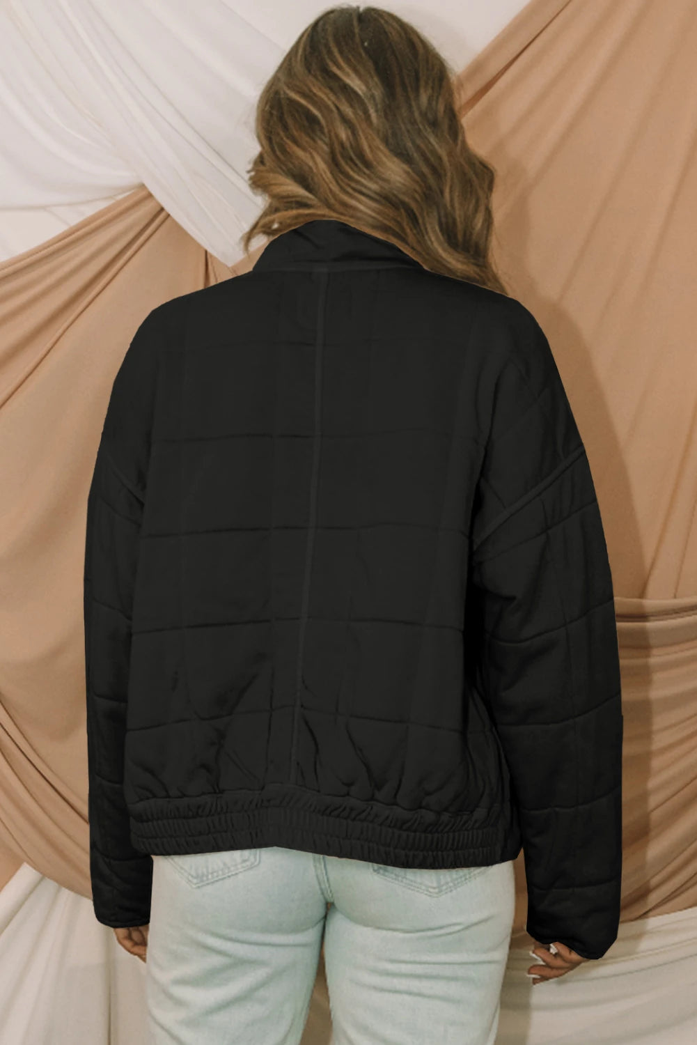 Zip-Up Pocket Quilted Jacket