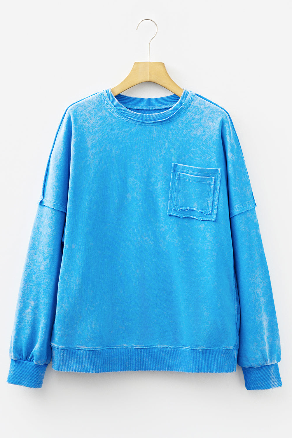 Double Patched Pocket Pullover Sweatshirt