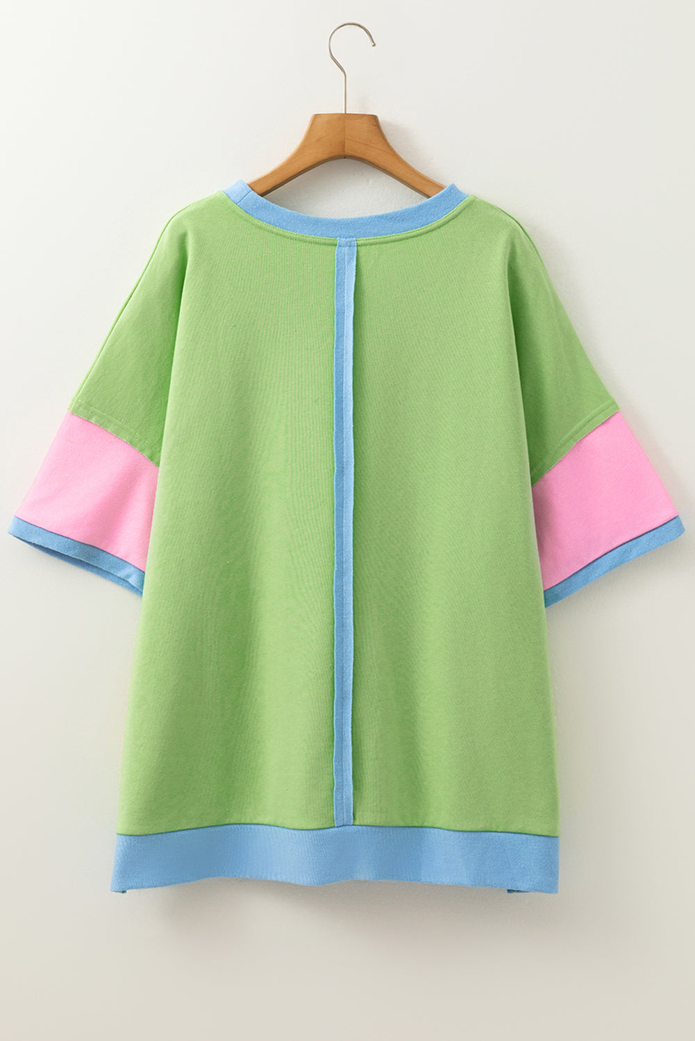 Plus Size Color Block Exposed Seam Patchwork T Shirt