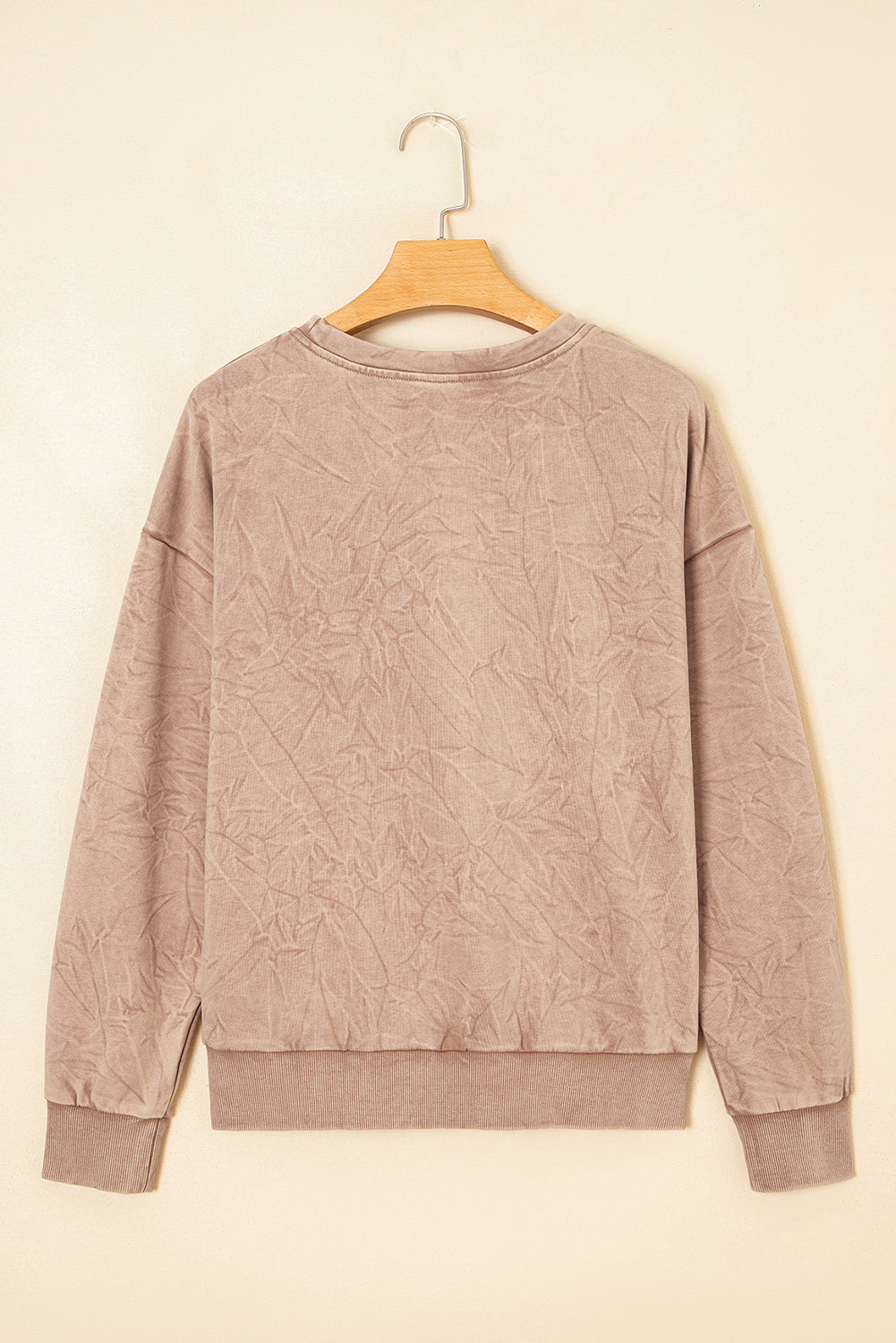 Letter Embroidery Mineral Wash Loose Sweatshirt